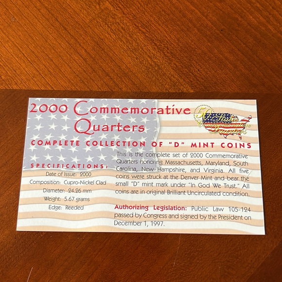 50 States Commemorative Quarters Denver Mint Year 2000 - Picture 4 of 5